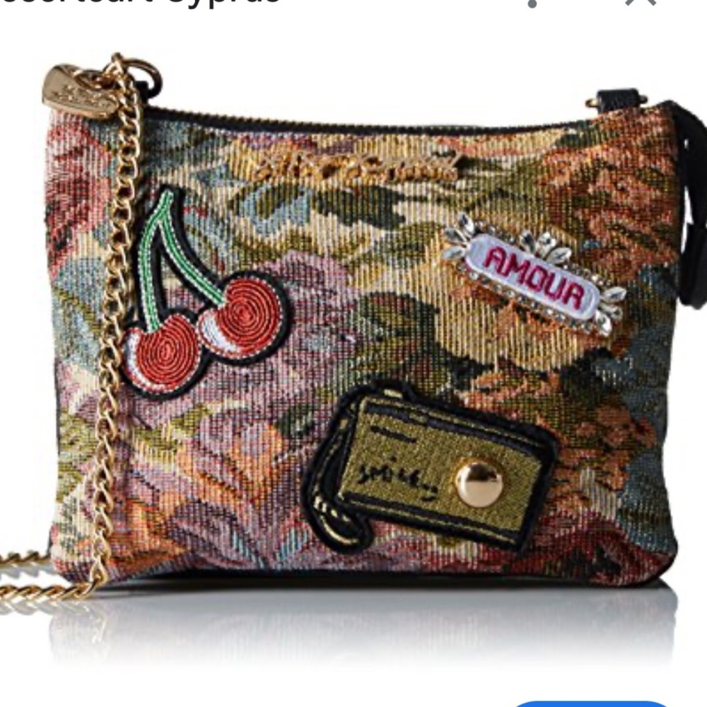 Betsy Johnson Crossbody Bag Chain Strap Embellished